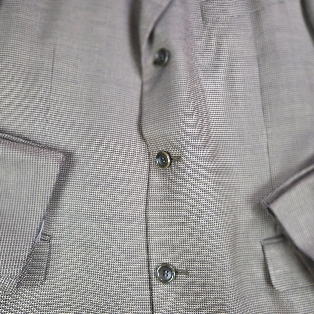 CANALI Wool Silk Blazer Men's 52/US 42 Brown Check‎ 3 Button Sport Coat Italy